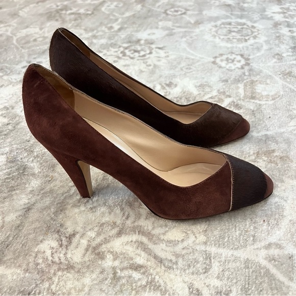 Loeffler Randall Brown Fur Suede Heels size 9 - Picture 3 of 12